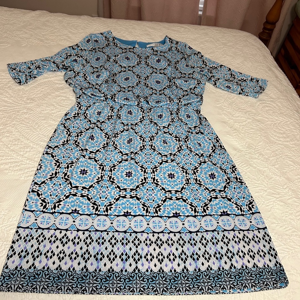 Peter Nygard size L blue print dress